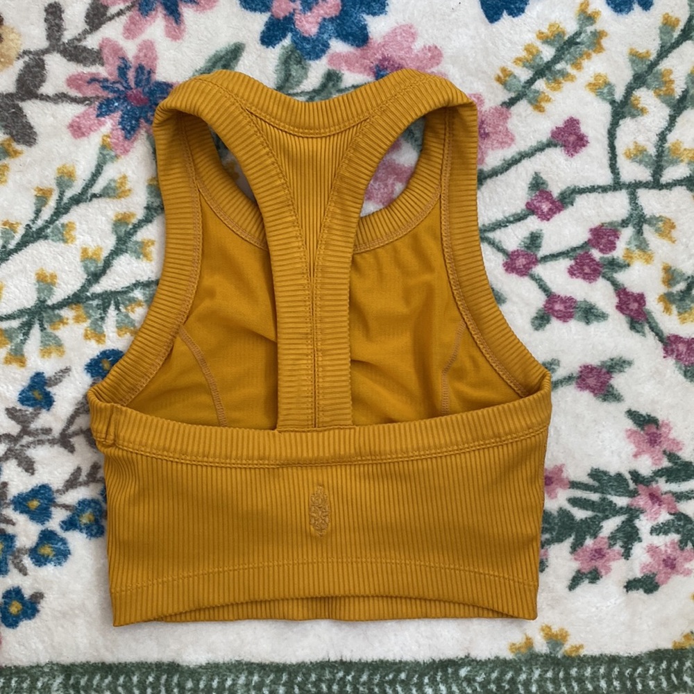 Free People Movement Yellow Ribbed Tank - Picture 2 of 3